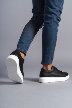 SLW151 Boost Erkek Günlük Bağcıklı Cilt Spor Sneaker Ayakkabı CBT - Siyah SLW151 Boost Erkek Günlük Bağcıklı Cilt Spor Sneaker Ayakkabı CBT - Siyah