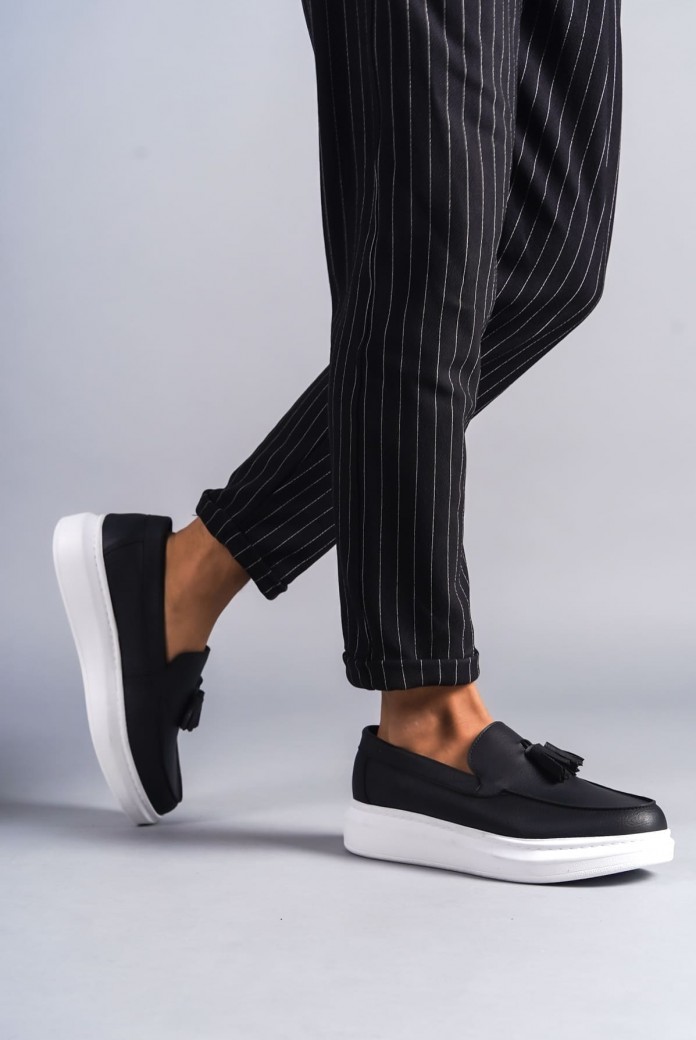 SLW154 Blaze Erkek Günlük Bağcıksız Corcik Cilt Klasik Ayakkabı CBT - Siyah SLW154 Blaze Erkek Günlük Bağcıksız Corcik Cilt Klasik Ayakkabı CBT - Siyah