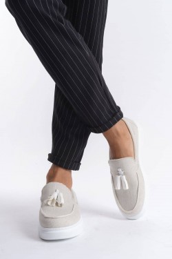 SLW154 Blaze Erkek Günlük Bağcıksız Corcik Keten Klasik Ayakkabı KBT - Beyaz SLW154 Blaze Erkek Günlük Bağcıksız Corcik Keten Klasik Ayakkabı KBT - Beyaz