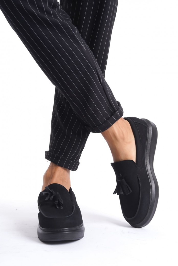 SLW154 Blaze Erkek Günlük Bağcıksız Corcik Süet Klasik Ayakkabı SST - Siyah SLW154 Blaze Erkek Günlük Bağcıksız Corcik Süet Klasik Ayakkabı SST - Siyah