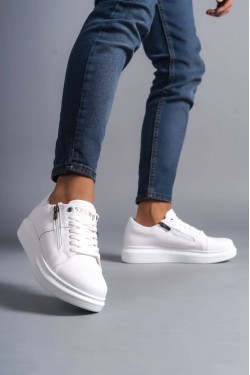 SLW155 Warrior Erkek Günlük Bağcıklı Fermuarlı Cilt Spor Sneaker Ayakkabı CBT - Beyaz SLW155 Warrior Erkek Günlük Bağcıklı Fermuarlı Cilt Spor Sneaker Ayakkabı CBT - Beyaz