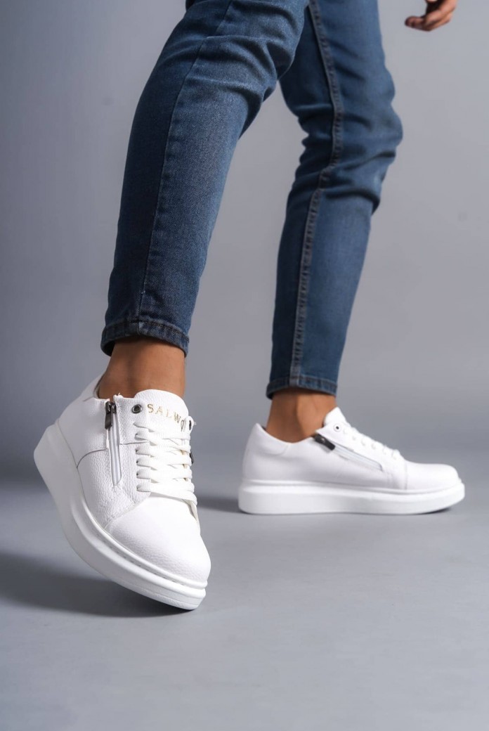 SLW155 Warrior Erkek Günlük Bağcıklı Fermuarlı Cilt Spor Sneaker Ayakkabı CBT - Beyaz SLW155 Warrior Erkek Günlük Bağcıklı Fermuarlı Cilt Spor Sneaker Ayakkabı CBT - Beyaz