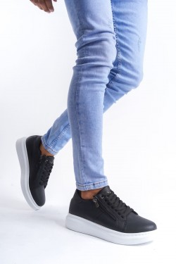 SLW155 Warrior Erkek Günlük Bağcıklı Fermuarlı Cilt Spor Sneaker Ayakkabı CBT - Siyah SLW155 Warrior Erkek Günlük Bağcıklı Fermuarlı Cilt Spor Sneaker Ayakkabı CBT - Siyah