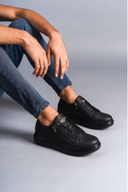 SLW155 Warrior Erkek Günlük Bağcıklı Fermuarlı Cilt Spor Sneaker Ayakkabı CST - Siyah SLW155 Warrior Erkek Günlük Bağcıklı Fermuarlı Cilt Spor Sneaker Ayakkabı CST - Siyah