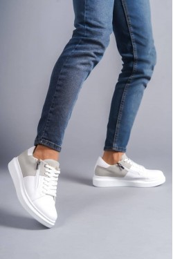 SLW155 Warrior Erkek Günlük Bağcıklı Fermuarlı Cilt Süet Spor Sneaker Ayakkabı CSBT - Beyaz/Gri SLW155 Warrior Erkek Günlük Bağcıklı Fermuarlı Cilt Süet Spor Sneaker Ayakkabı CSBT - Beyaz/Gri