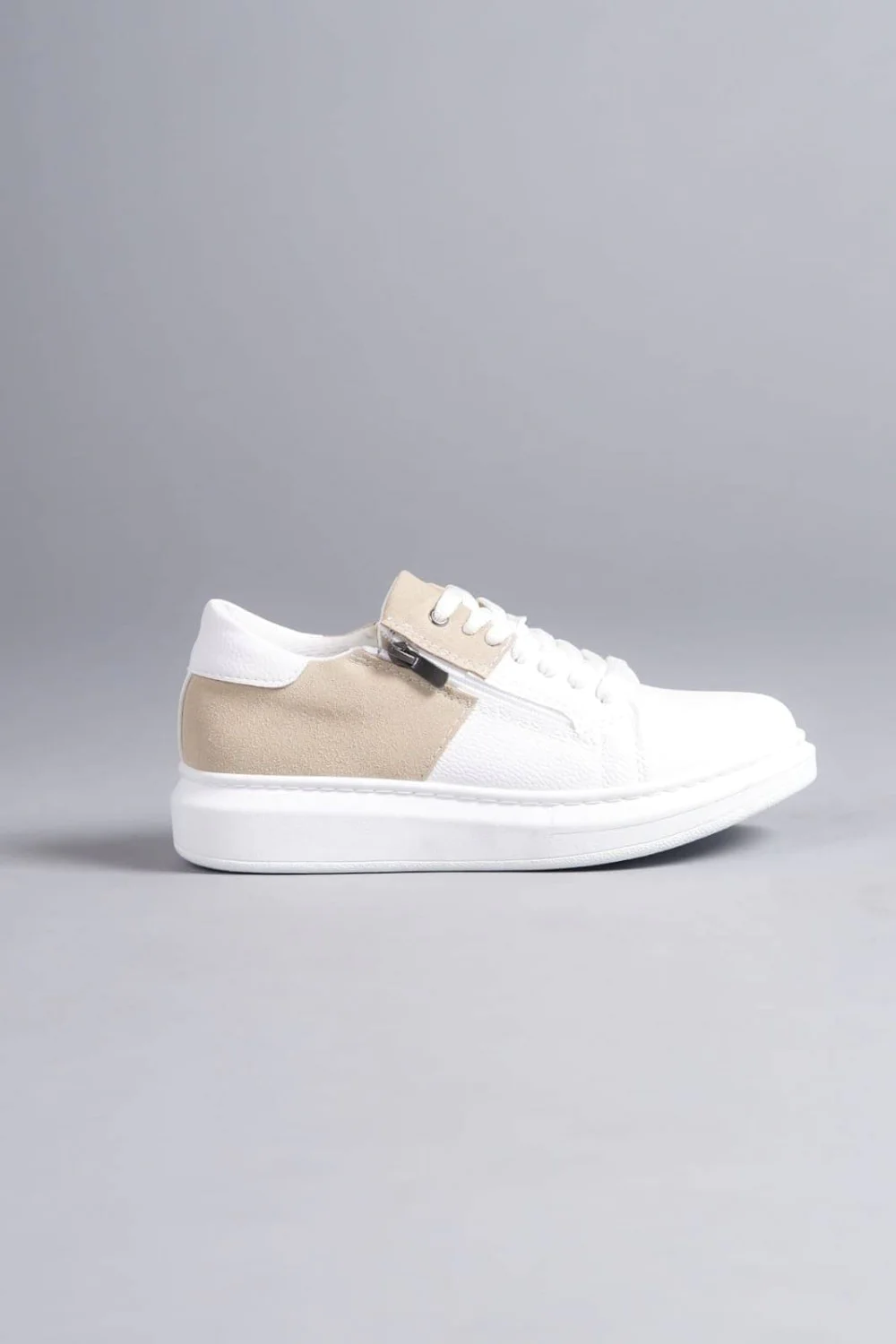 SLW155 Warrior Erkek Günlük Bağcıklı Fermuarlı Cilt Süet Spor Sneaker Ayakkabı CSBT - Beyaz/Krem SLW155 Warrior Erkek Günlük Bağcıklı Fermuarlı Cilt Süet Spor Sneaker Ayakkabı CSBT - Beyaz/Krem