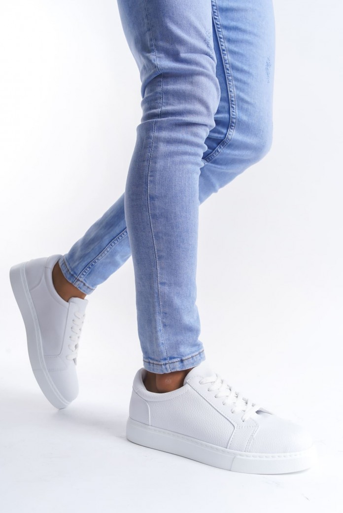 SLW165 Elite Erkek Günlük Bağcıklı Cilt Spor Sneaker Ayakkabı CBT - Beyaz SLW165 Elite Erkek Günlük Bağcıklı Cilt Spor Sneaker Ayakkabı CBT - Beyaz