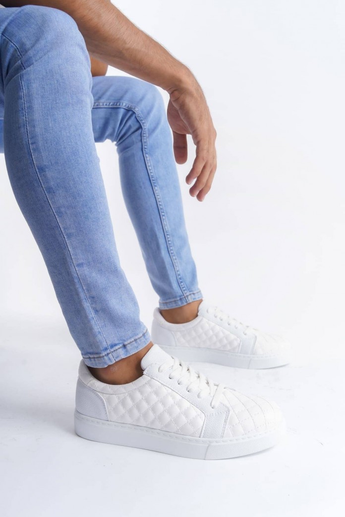 SLW166 Prestige Erkek Günlük Bağcıklı Kapitone Desenli Cilt Spor Sneaker Ayakkabı CBT - Beyaz SLW166 Prestige Erkek Günlük Bağcıklı Kapitone Desenli Cilt Spor Sneaker Ayakkabı CBT - Beyaz