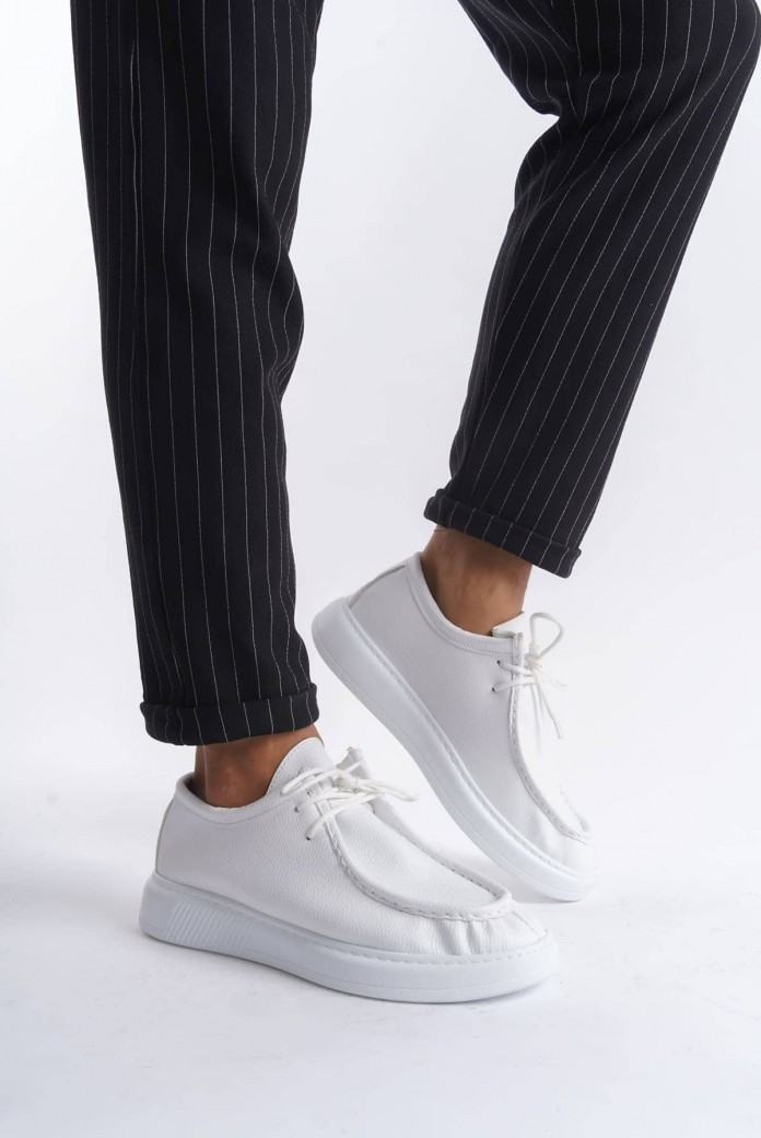 SLW170 Tornado Erkek Günlük Bağcıklı Cilt Klasik Ayakkabı CBT - Beyaz SLW170 Tornado Erkek Günlük Bağcıklı Cilt Klasik Ayakkabı CBT - Beyaz