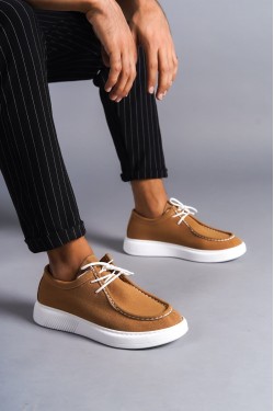 SLW170 Tornado Erkek Günlük Bağcıklı Süet Klasik Ayakkabı SBT - Taba