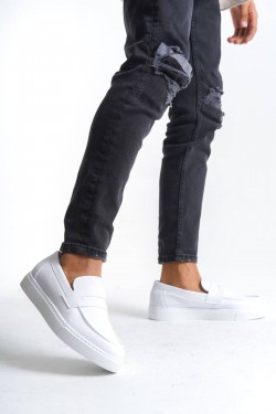 SLW180 Estilo X Erkek Günlük Bağcıksız Cilt Klasik Ayakkabı CBT - Beyaz SLW180 Estilo X Erkek Günlük Bağcıksız Cilt Klasik Ayakkabı CBT - Beyaz