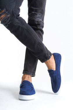 SLW180 Estilo X Erkek Günlük Bağcıksız Süet Klasik Ayakkabı SBT - Lacivert