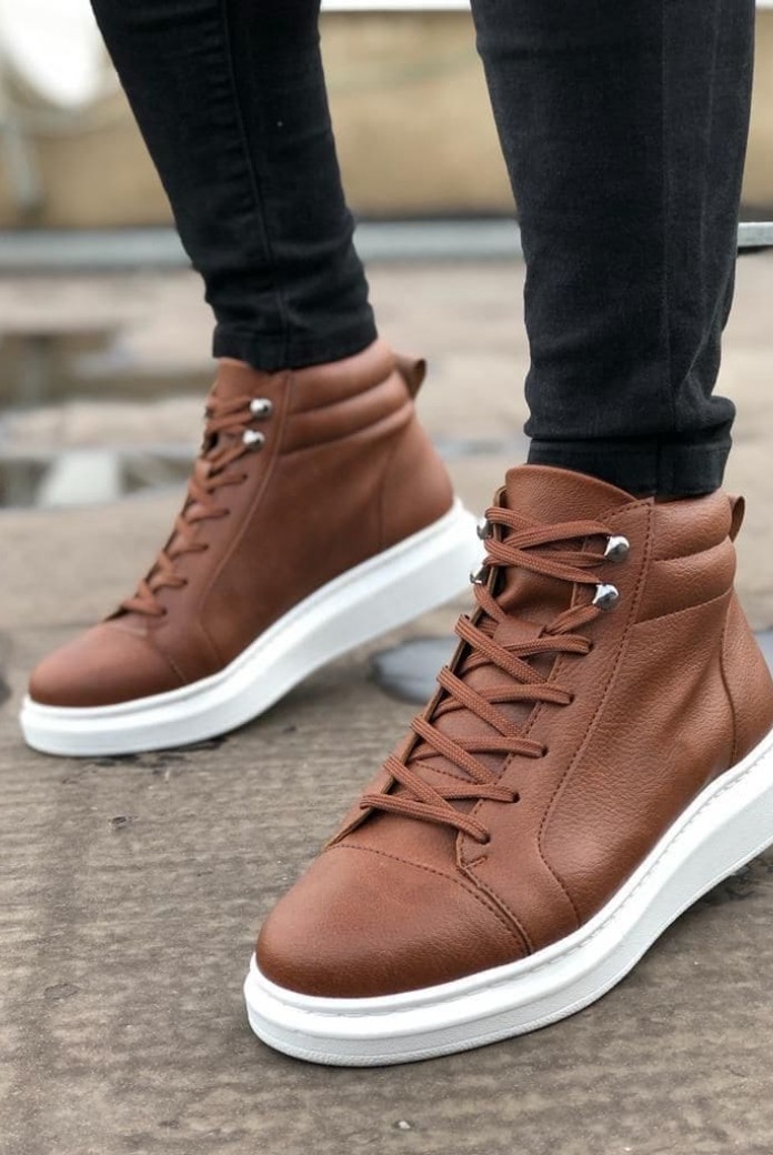 SLW202 Toronto Erkek Spor Günlük Bağcıklı Cilt Bot CBT - Taba