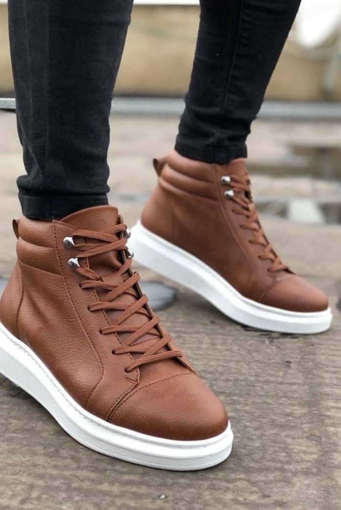 SLW202 Toronto Erkek Spor Günlük Bağcıklı Cilt Bot CBT - Taba