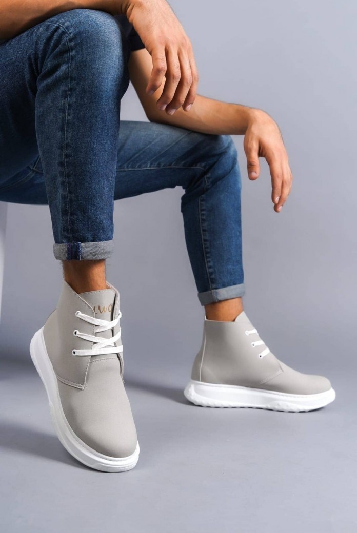 SLW204 Franca Erkek Spor Günlük Bağcıklı Süet Bot SBT - Gri