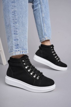 SLW206 Ottawa Erkek Spor Günlük Bağcıklı Süet Bot SBT - Siyah