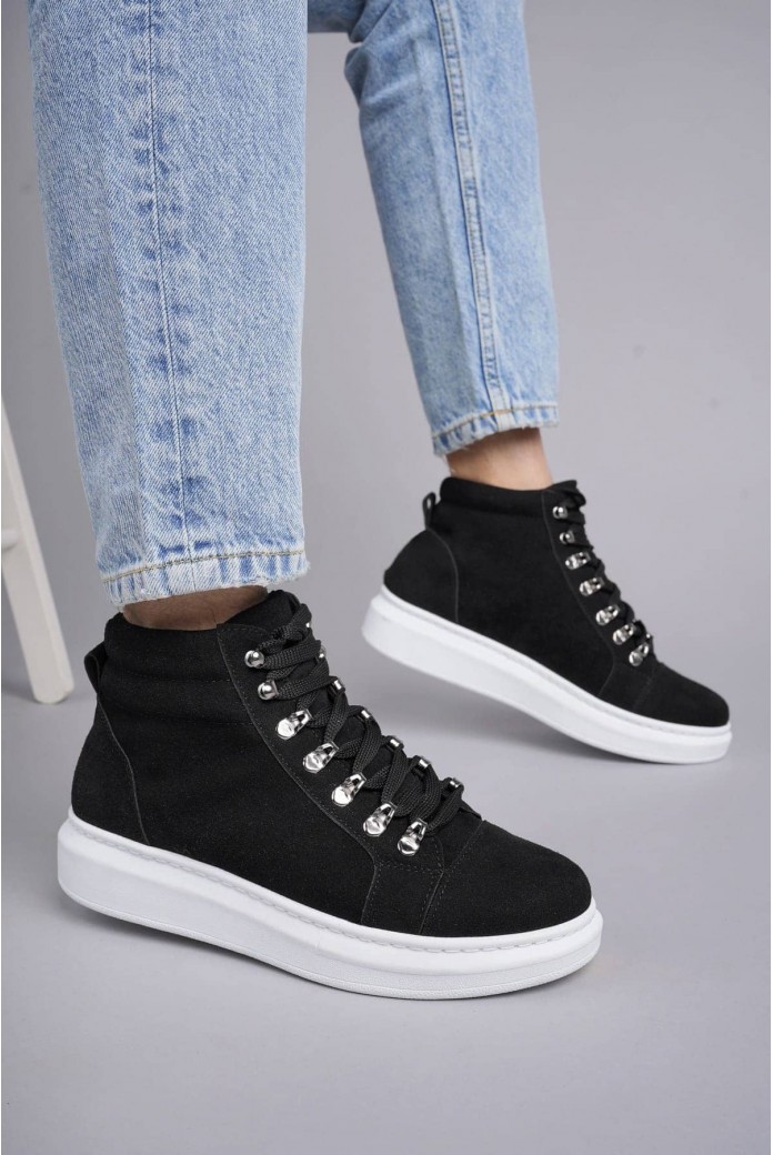 SLW206 Ottawa Erkek Spor Günlük Bağcıklı Süet Bot SBT - Siyah