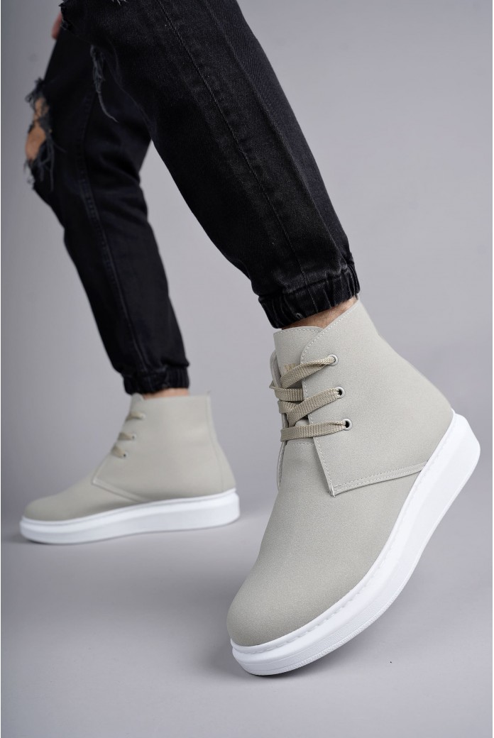 SLW207 Oslo Erkek Spor Günlük Bağcıklı Süet Bot SBT - Gri