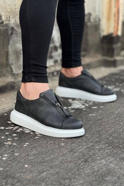 WG010 Erkek Günlük Fermuarlı Cilt Spor Sneaker Ayakkabı CBT - Gri WG010 Erkek Günlük Fermuarlı Cilt Spor Sneaker Ayakkabı CBT - Gri