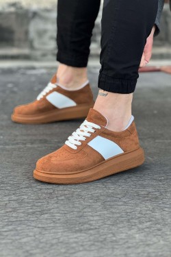 WG011 Erkek Günlük Bağcıklı Süet Spor Sneaker Ayakkabı STT - Taba/Beyaz WG011 Erkek Günlük Bağcıklı Süet Spor Sneaker Ayakkabı STT - Taba/Beyaz
