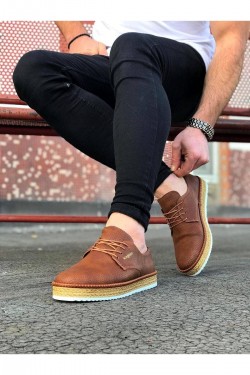 WG013 Erkek Günlük Bağcıklı Hasır Taban Cilt Klasik Ayakkabı CHT - Taba WG013 Erkek Günlük Bağcıklı Hasır Taban Cilt Klasik Ayakkabı CHT - Taba