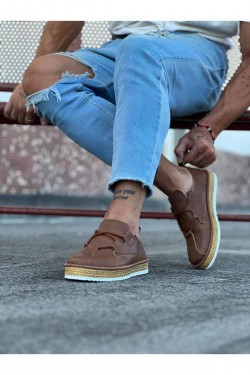 WG015 Erkek Günlük Bağcıklı Hasır Taban Cilt Klasik Ayakkabı CHT - Taba WG015 Erkek Günlük Bağcıklı Hasır Taban Cilt Klasik Ayakkabı CHT - Taba