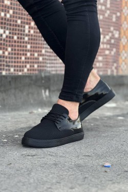 WG016 Erkek Günlük Bağcıklı Triko Rugan Klasik Ayakkabı TRST - Siyah WG016 Erkek Günlük Bağcıklı Triko Rugan Klasik Ayakkabı TRST - Siyah