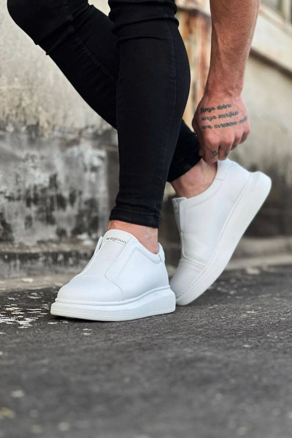 WG023 Erkek Günlük Bağcıksız Cilt Spor Sneaker Ayakkabı CBT - Beyaz WG023 Erkek Günlük Bağcıksız Cilt Spor Sneaker Ayakkabı CBT - Beyaz