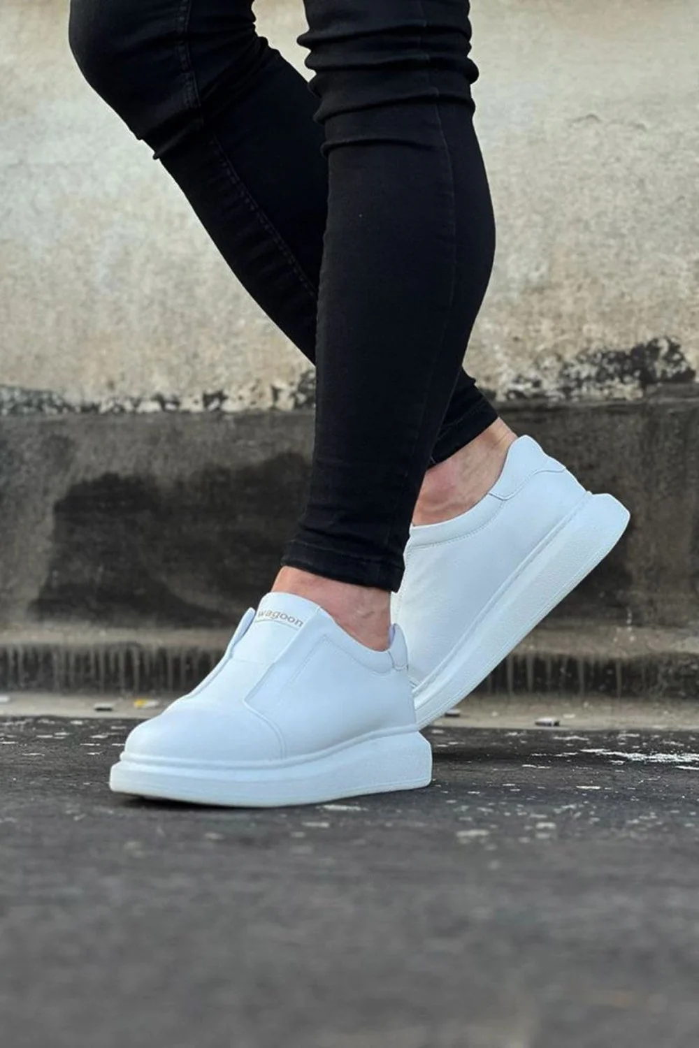 WG023 Erkek Günlük Bağcıksız Cilt Spor Sneaker Ayakkabı CBT - Beyaz WG023 Erkek Günlük Bağcıksız Cilt Spor Sneaker Ayakkabı CBT - Beyaz