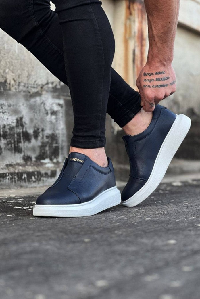 WG023 Erkek Günlük Bağcıksız Cilt Spor Sneaker Ayakkabı CBT - Lacivert WG023 Erkek Günlük Bağcıksız Cilt Spor Sneaker Ayakkabı CBT - Lacivert