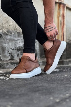 WG023 Erkek Günlük Bağcıksız Cilt Spor Sneaker Ayakkabı CBT - Taba WG023 Erkek Günlük Bağcıksız Cilt Spor Sneaker Ayakkabı CBT - Taba