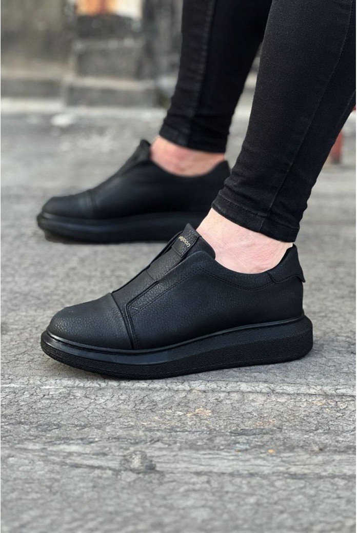 WG023 Erkek Günlük Bağcıksız Cilt Spor Sneaker Ayakkabı CST - Siyah WG023 Erkek Günlük Bağcıksız Cilt Spor Sneaker Ayakkabı CST - Siyah