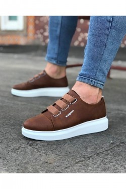WG026 Erkek Günlük Lastikli Cilt Spor Sneaker Ayakkabı CBT - Taba WG026 Erkek Günlük Lastikli Cilt Spor Sneaker Ayakkabı CBT - Taba