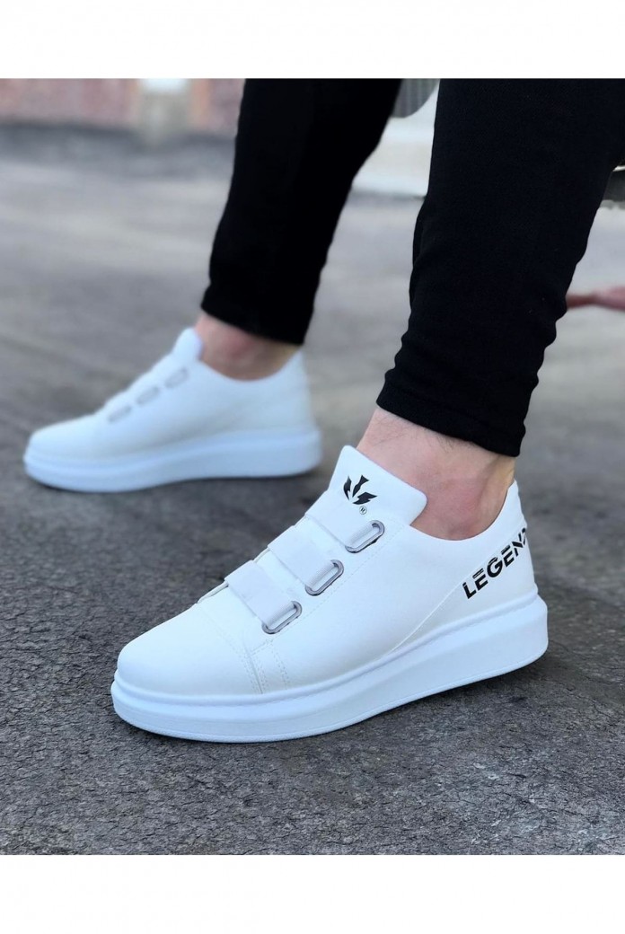 WG029 Erkek Günlük Lastikli Legend Cilt Spor Sneaker Ayakkabı CBT - Beyaz WG029 Erkek Günlük Lastikli Legend Cilt Spor Sneaker Ayakkabı CBT - Beyaz