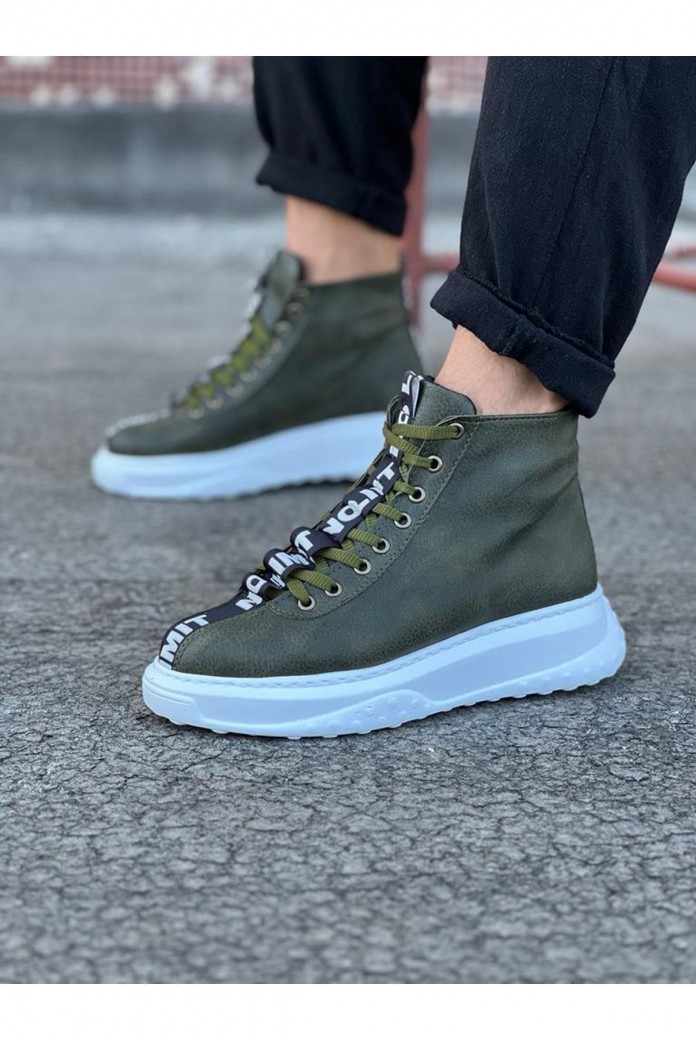 WG03 Erkek Spor Günlük Bağcıklı Cilt Bot CBT - Haki