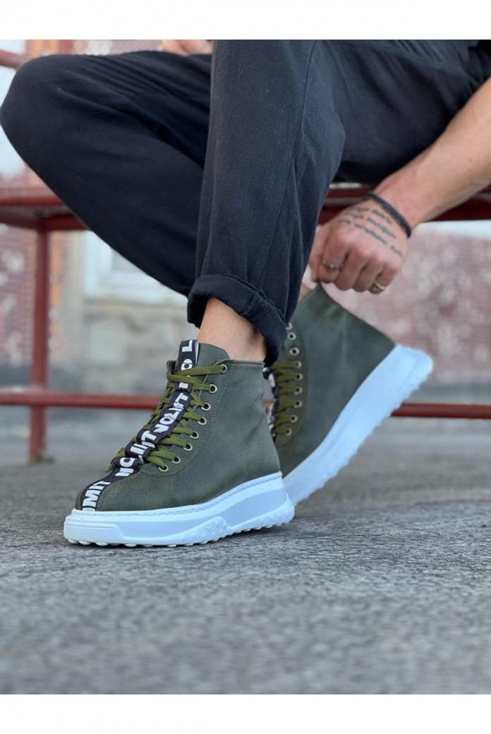 WG03 Erkek Spor Günlük Bağcıklı Cilt Bot CBT - Haki