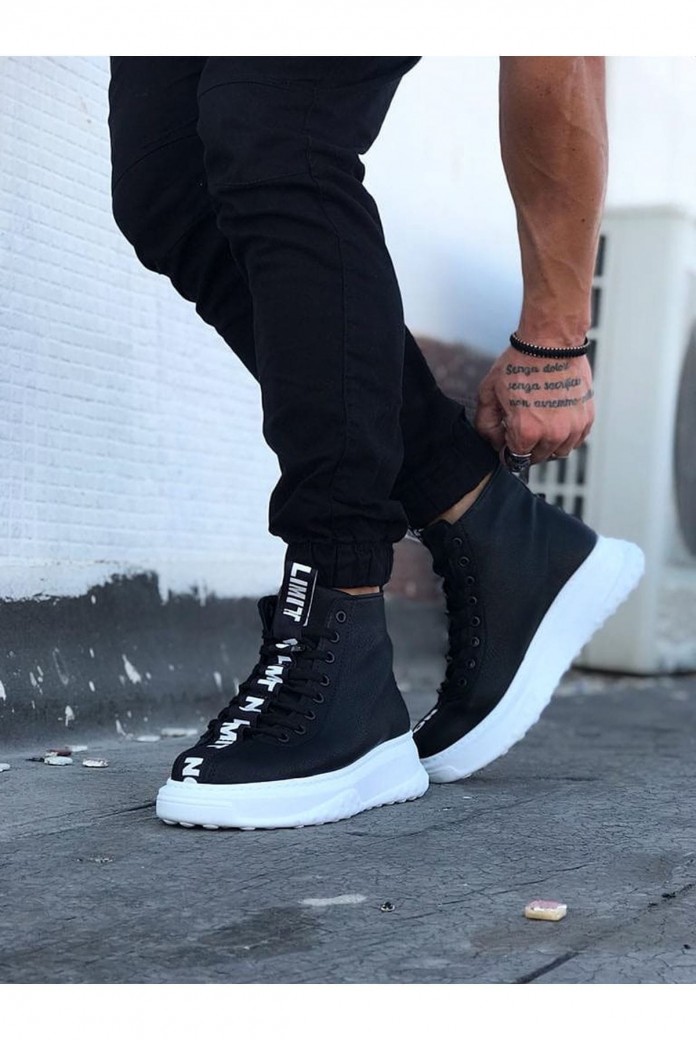 WG03 Erkek Spor Günlük Bağcıklı Cilt Bot CBT - Siyah