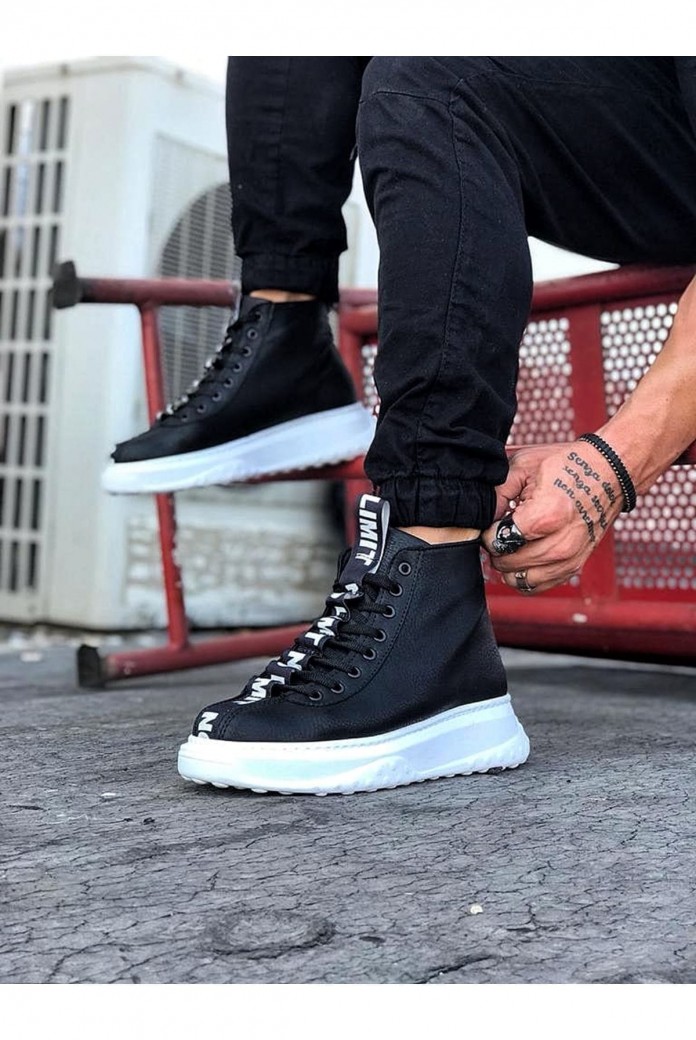 WG03 Erkek Spor Günlük Bağcıklı Cilt Bot CBT - Siyah