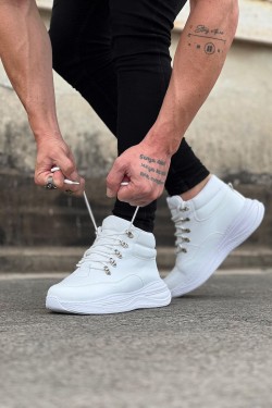 WG035 Erkek Spor Günlük Bağcıklı Cilt Bot CBT - Beyaz WG035 Erkek Spor Günlük Bağcıklı Cilt Bot CBT - Beyaz