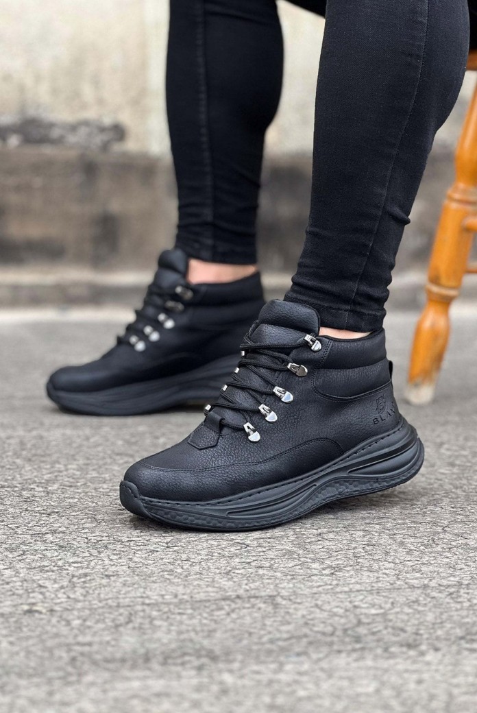 WG035 Erkek Spor Günlük Bağcıklı Cilt Bot CST - Siyah WG035 Erkek Spor Günlük Bağcıklı Cilt Bot CST - Siyah