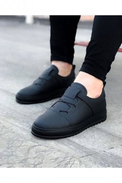 WG036 Erkek Günlük Bağcıklı Lastikli Cilt Spor Sneaker Ayakkabı CST - Siyah WG036 Erkek Günlük Bağcıklı Lastikli Cilt Spor Sneaker Ayakkabı CST - Siyah