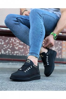 WG047 Erkek Günlük Bağcıklı Cilt Spor Sneaker Ayakkabı CST - Siyah WG047 Erkek Günlük Bağcıklı Cilt Spor Sneaker Ayakkabı CST - Siyah
