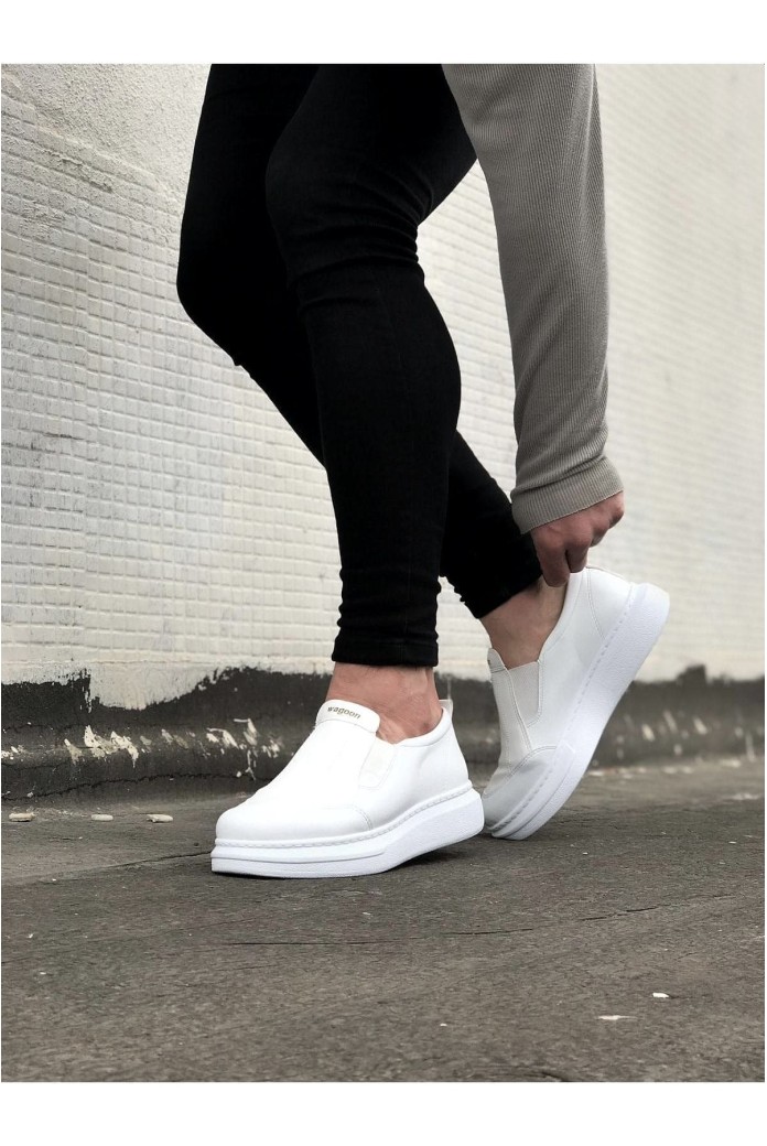 WG049 Erkek Günlük Bağcıksız Cilt Spor Sneaker Ayakkabı CBT - Beyaz WG049 Erkek Günlük Bağcıksız Cilt Spor Sneaker Ayakkabı CBT - Beyaz
