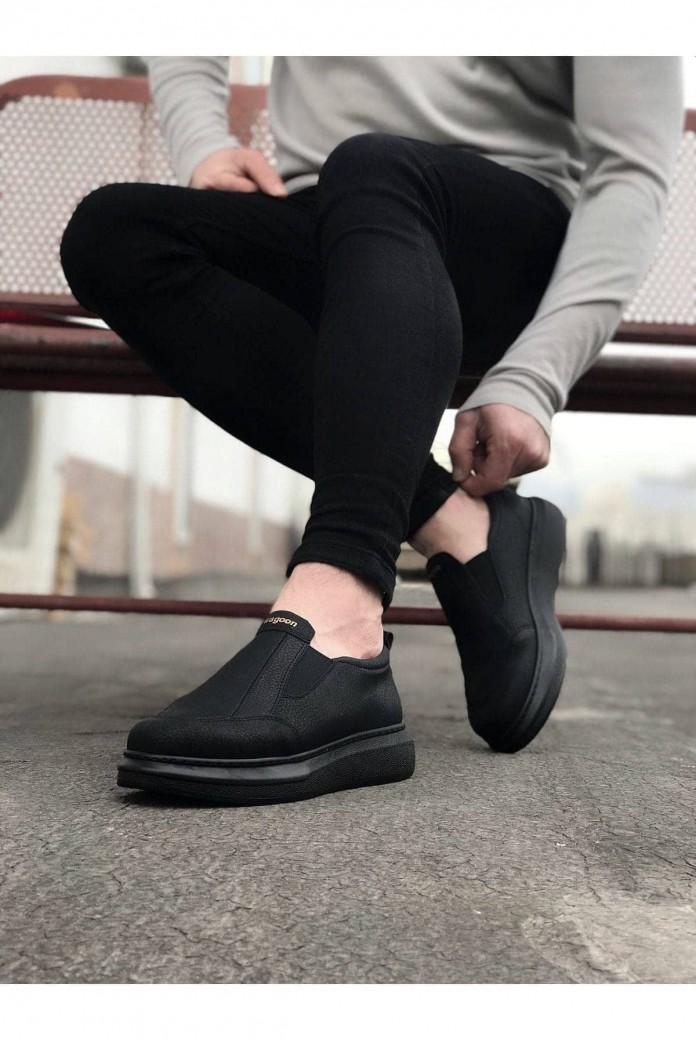WG049 Erkek Günlük Bağcıksız Cilt Spor Sneaker Ayakkabı CST - Siyah WG049 Erkek Günlük Bağcıksız Cilt Spor Sneaker Ayakkabı CST - Siyah