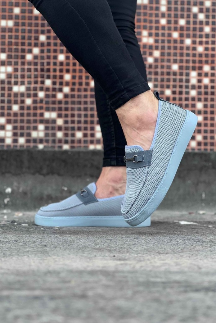 WG060 Erkek Günlük Bağcıksız Triko Süet Klasik Ayakkabı TSGT - Gri WG060 Erkek Günlük Bağcıksız Triko Süet Klasik Ayakkabı TSGT - Gri