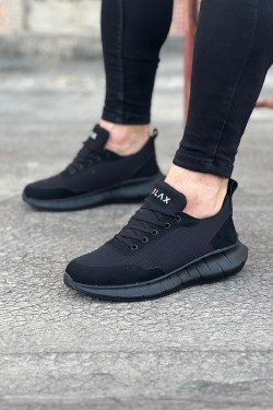 WG063 Erkek Günlük Bağcıklı Triko Süet Spor Sneaker Ayakkabı TSST - Siyah WG063 Erkek Günlük Bağcıklı Triko Süet Spor Sneaker Ayakkabı TSST - Siyah