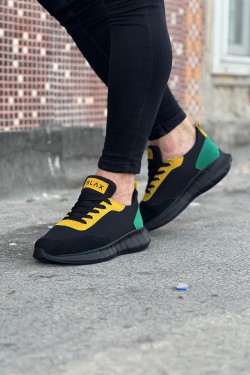 WG063 Erkek Günlük Bağcıklı Triko Süet Spor Sneaker Ayakkabı TSST - Siyah/Sarı WG063 Erkek Günlük Bağcıklı Triko Süet Spor Sneaker Ayakkabı TSST - Siyah/Sarı