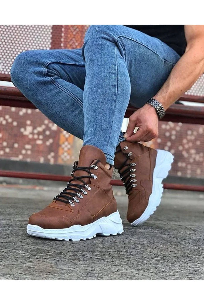 WG07 Erkek Spor Günlük Bağcıklı Cilt Bot CBT - Taba