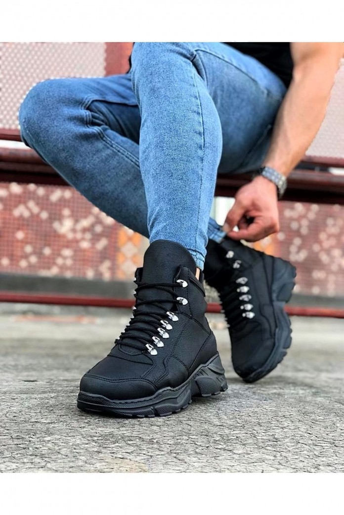 WG07 Erkek Spor Günlük Bağcıklı Cilt Bot CST - Siyah WG07 Erkek Spor Günlük Bağcıklı Cilt Bot CST - Siyah