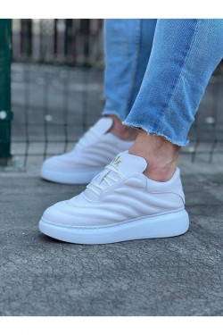 WG094 Erkek Günlük Bağcıklı Cilt Spor Sneaker Ayakkabı CBT - Beyaz WG094 Erkek Günlük Bağcıklı Cilt Spor Sneaker Ayakkabı CBT - Beyaz
